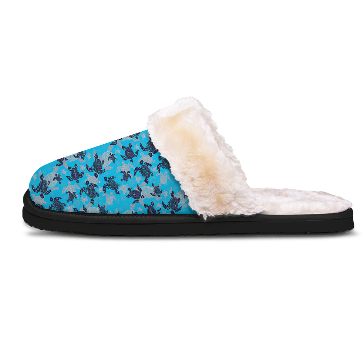 Turtle Blue Sea Print Pattern Slippers-grizzshop