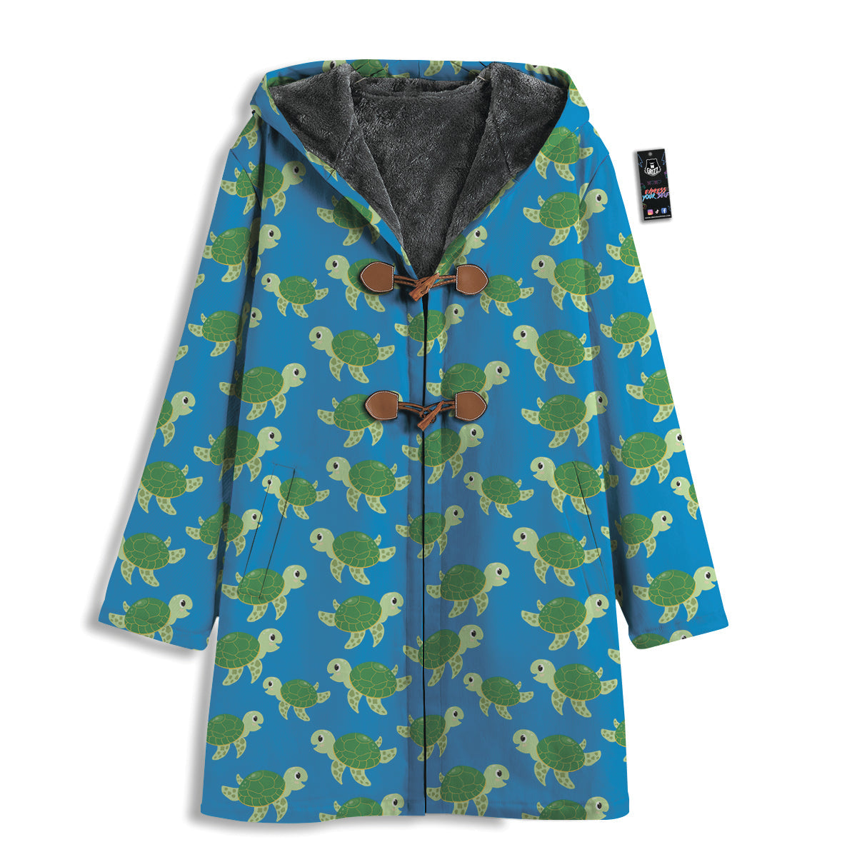 Turtle Cartoon Print Pattern Men's Windbreaker Jacket-grizzshop