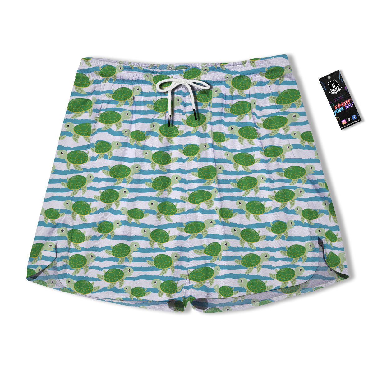 Turtle Cute Sea Print Pattern Men's Running Shorts-grizzshop