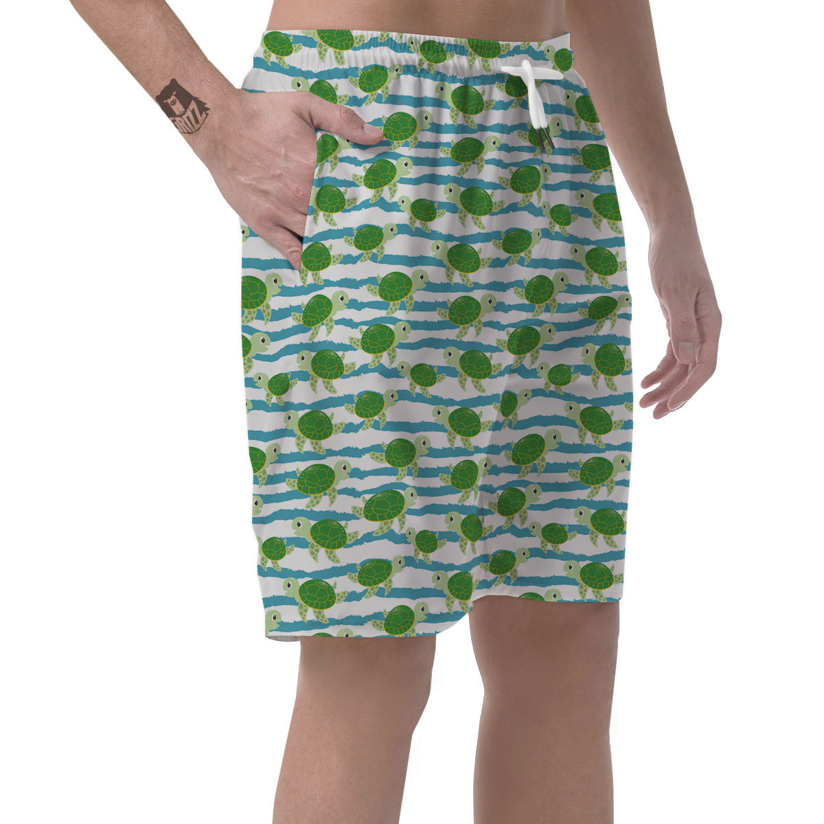 Turtle Cute Sea Print Pattern Men's Shorts-grizzshop