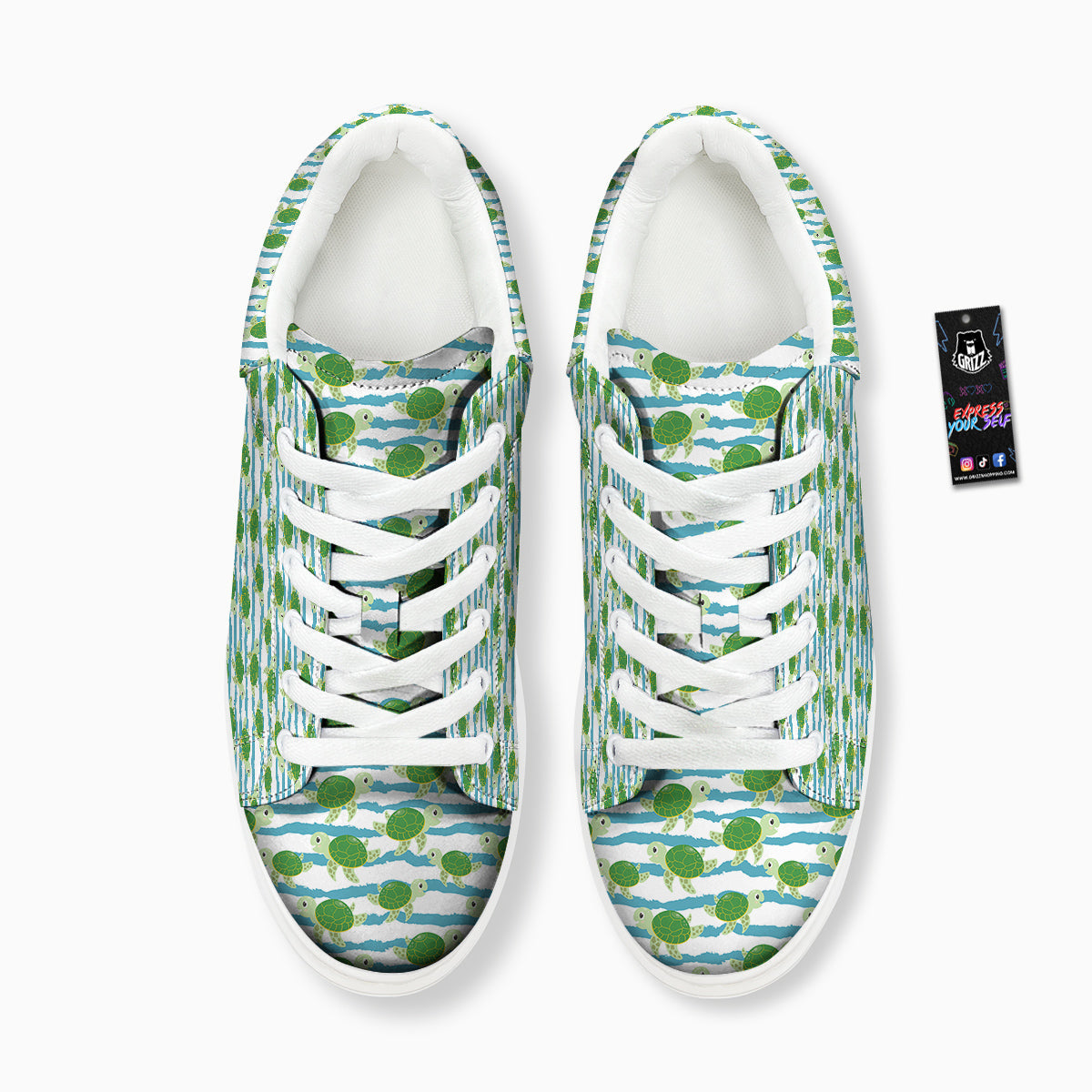Turtle Cute Sea Print Pattern Platform Shoes-grizzshop