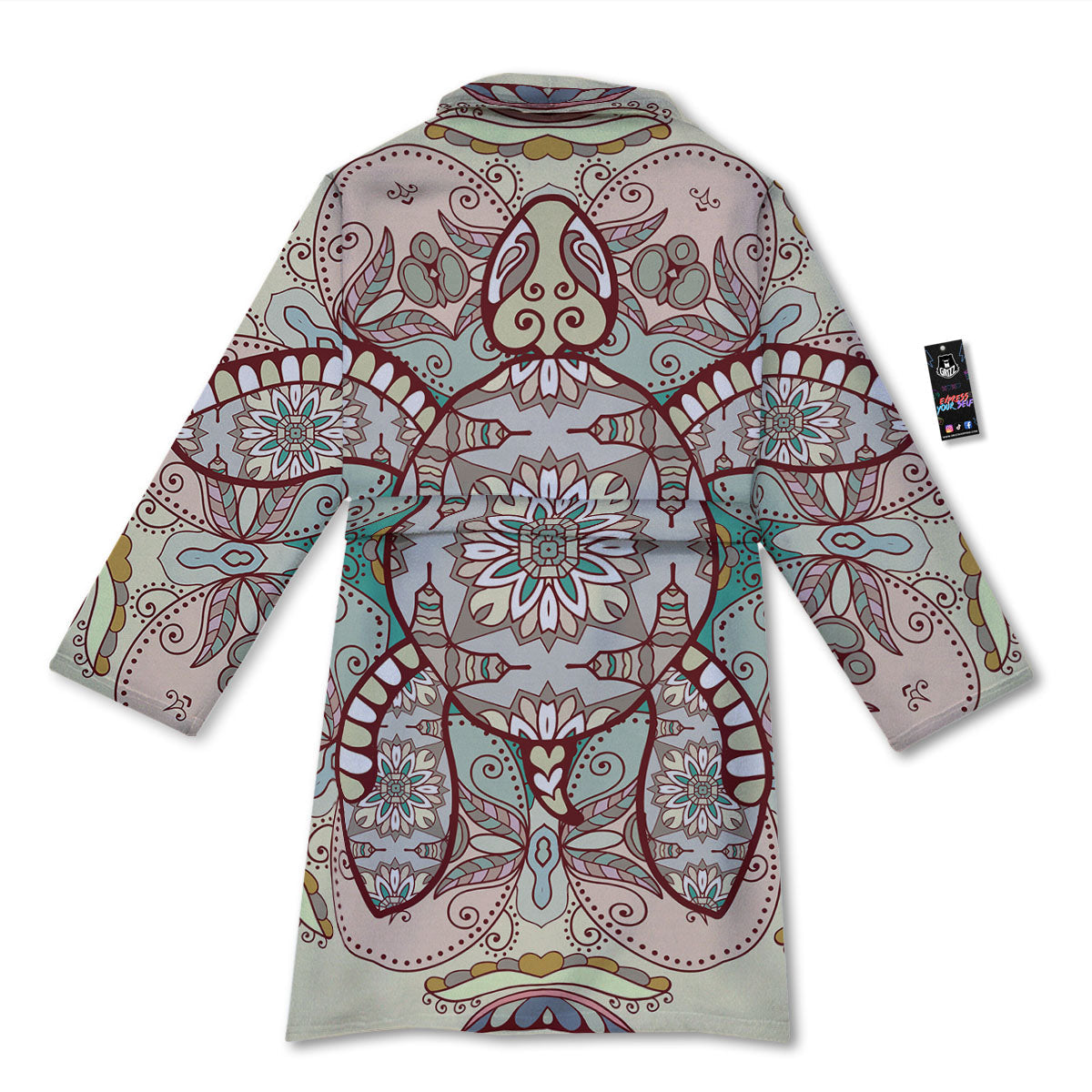 Turtle Polynesian Sea Print Bathrobe-grizzshop