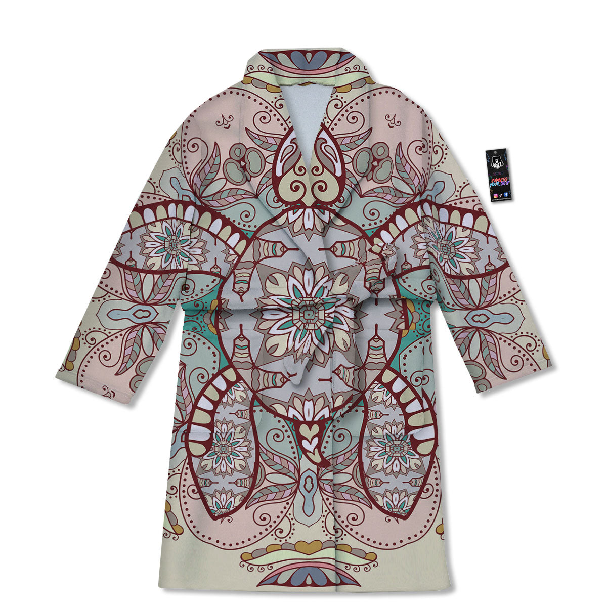 Turtle Polynesian Sea Print Bathrobe-grizzshop