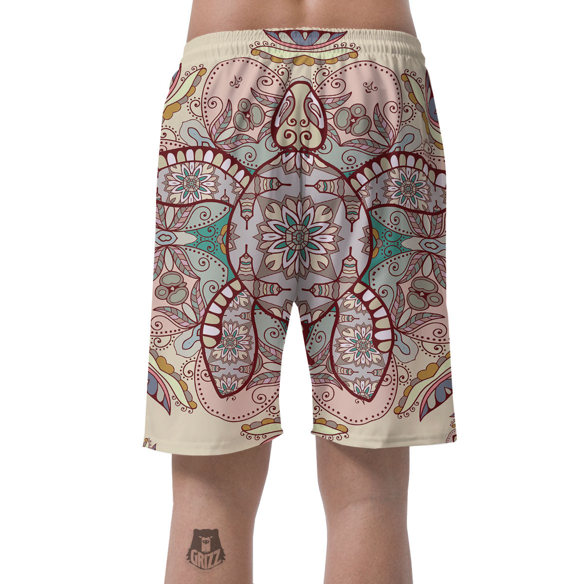 Turtle Polynesian Sea Print Men's Shorts-grizzshop
