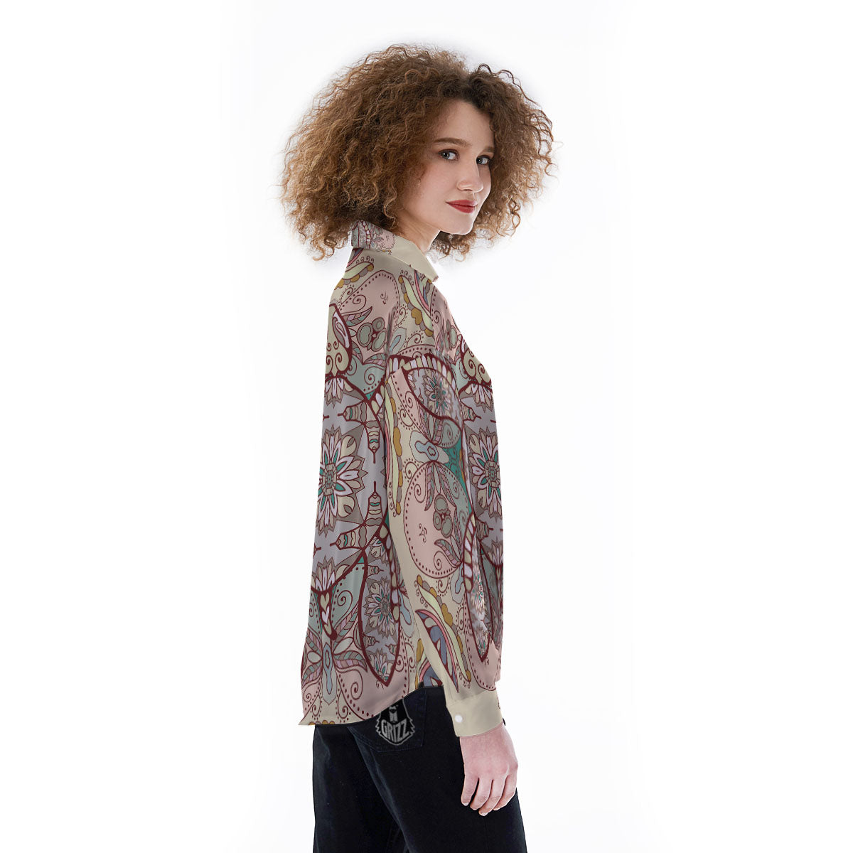 Turtle Polynesian Sea Print Women's Long Sleeve Shirts-grizzshop