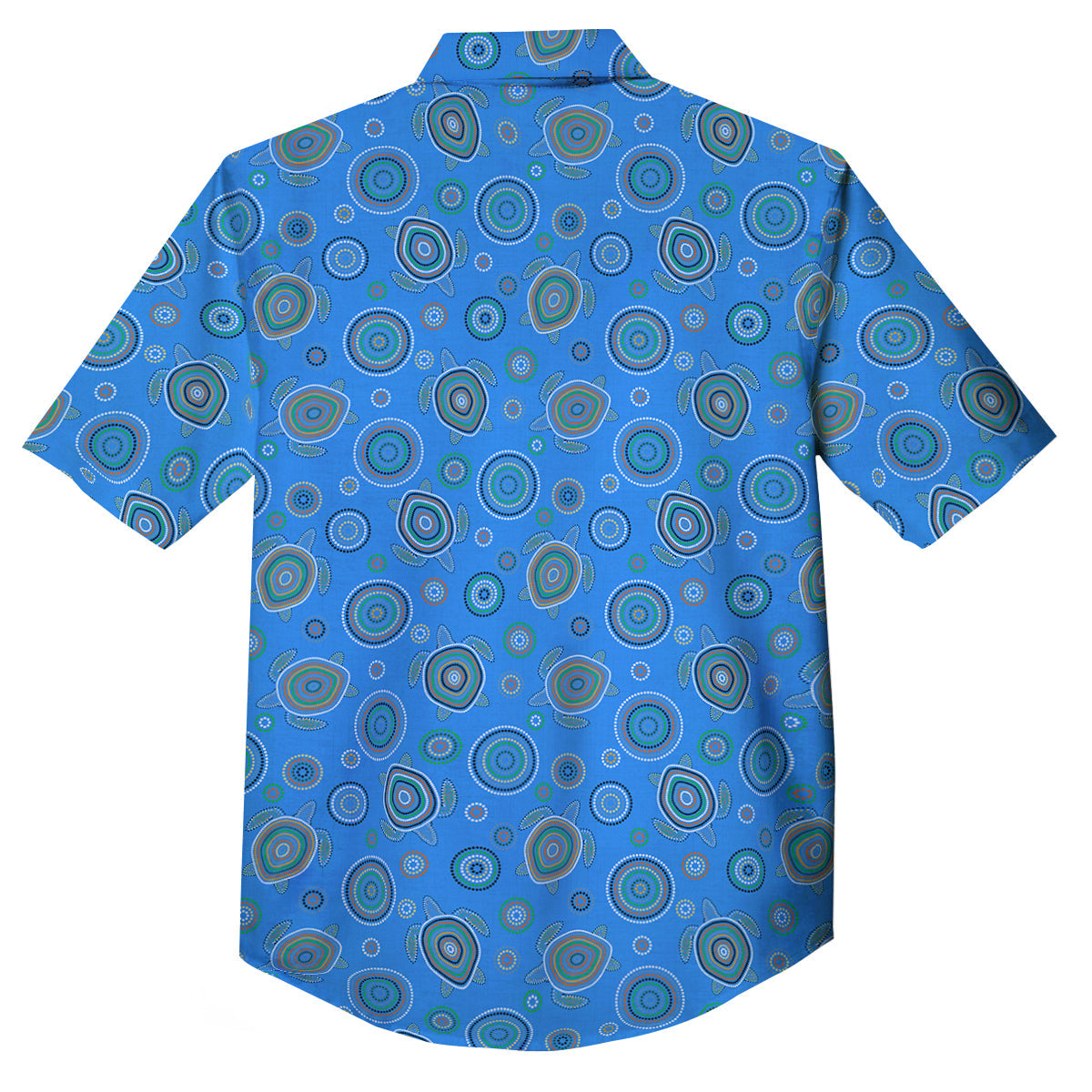Turtle Sea Aboriginal Print Pattern Button Up Shirt-grizzshop