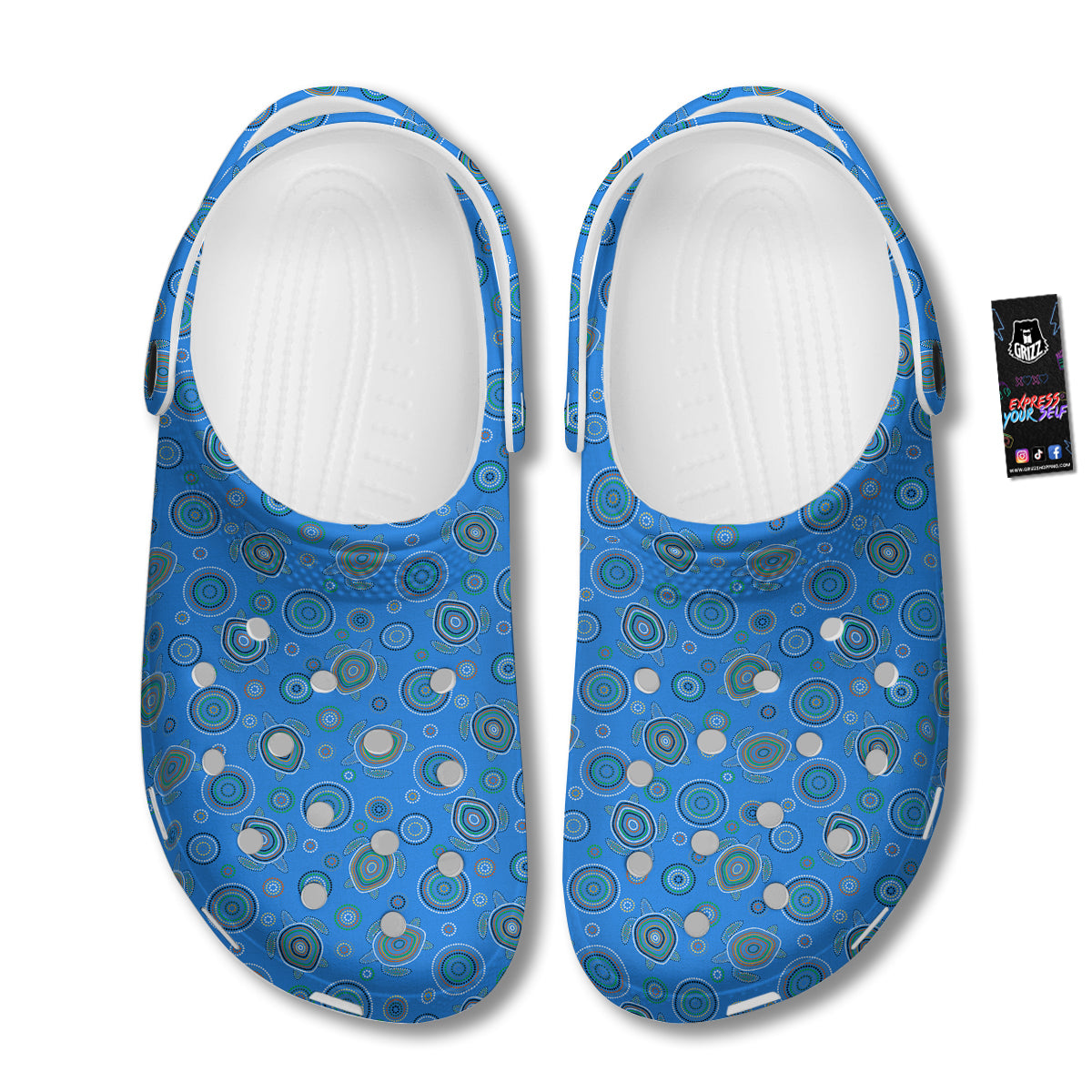Turtle Sea Aboriginal Print Pattern Clog-grizzshop