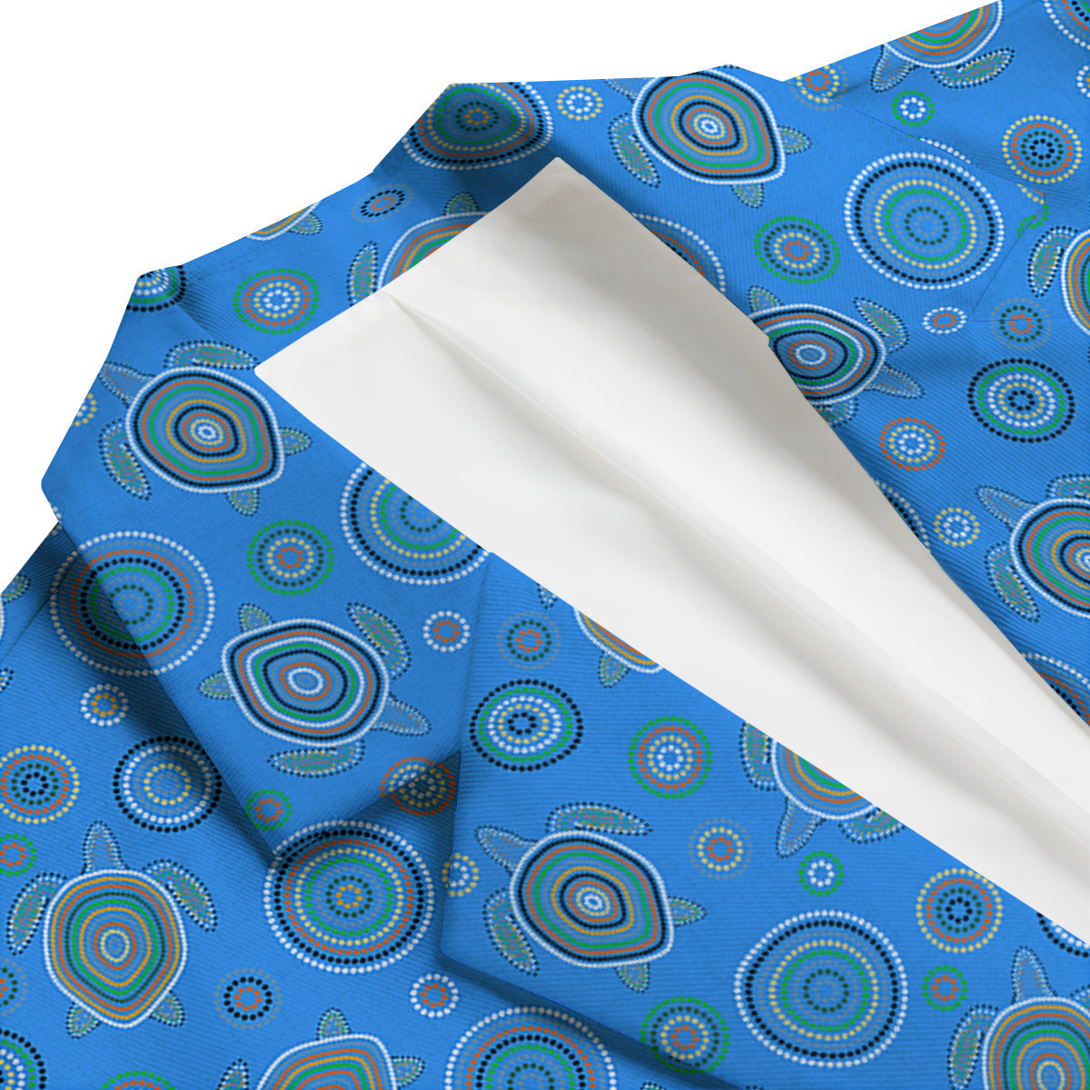 Turtle Sea Aboriginal Print Pattern Men's Blazer-grizzshop