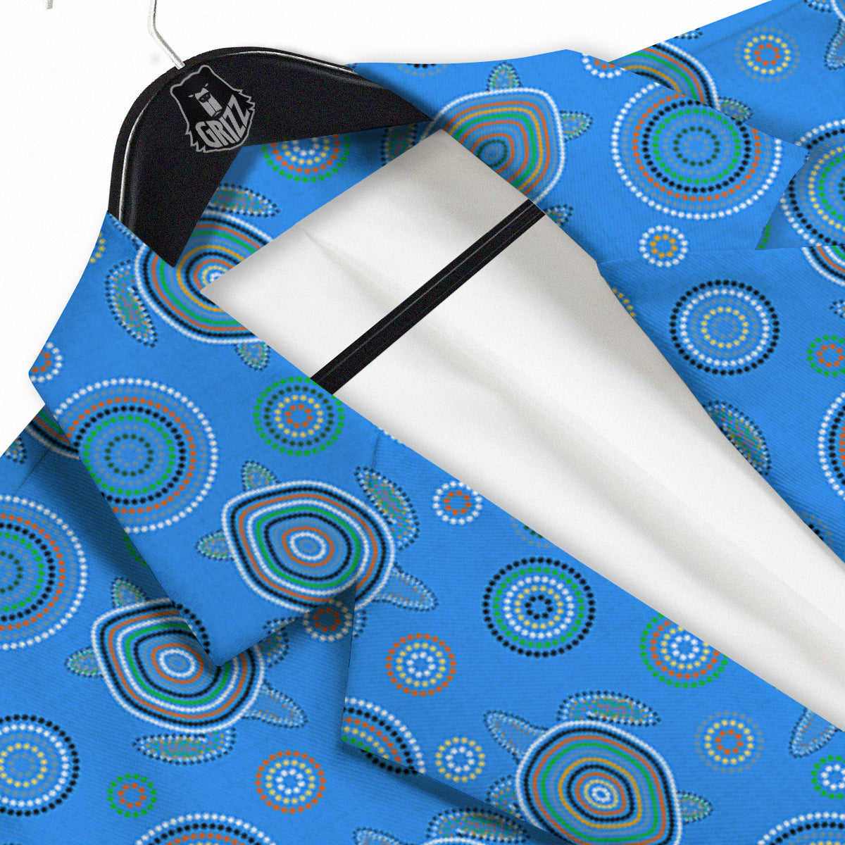 Turtle Sea Aboriginal Print Pattern Men's Sport Coat-grizzshop