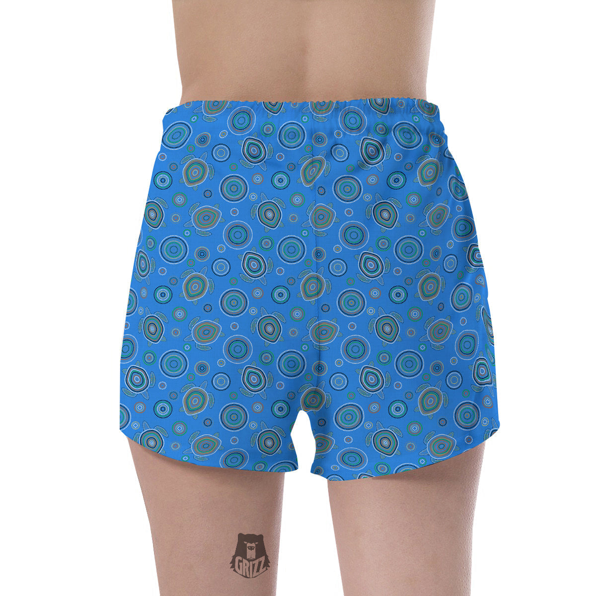Turtle Sea Aboriginal Print Pattern Women's Shorts-grizzshop
