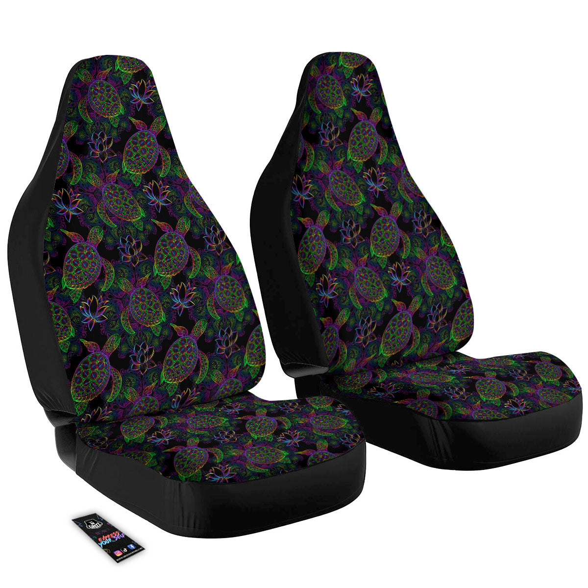 Turtle Sea Psychedelic Print Pattern Car Seat Covers-grizzshop