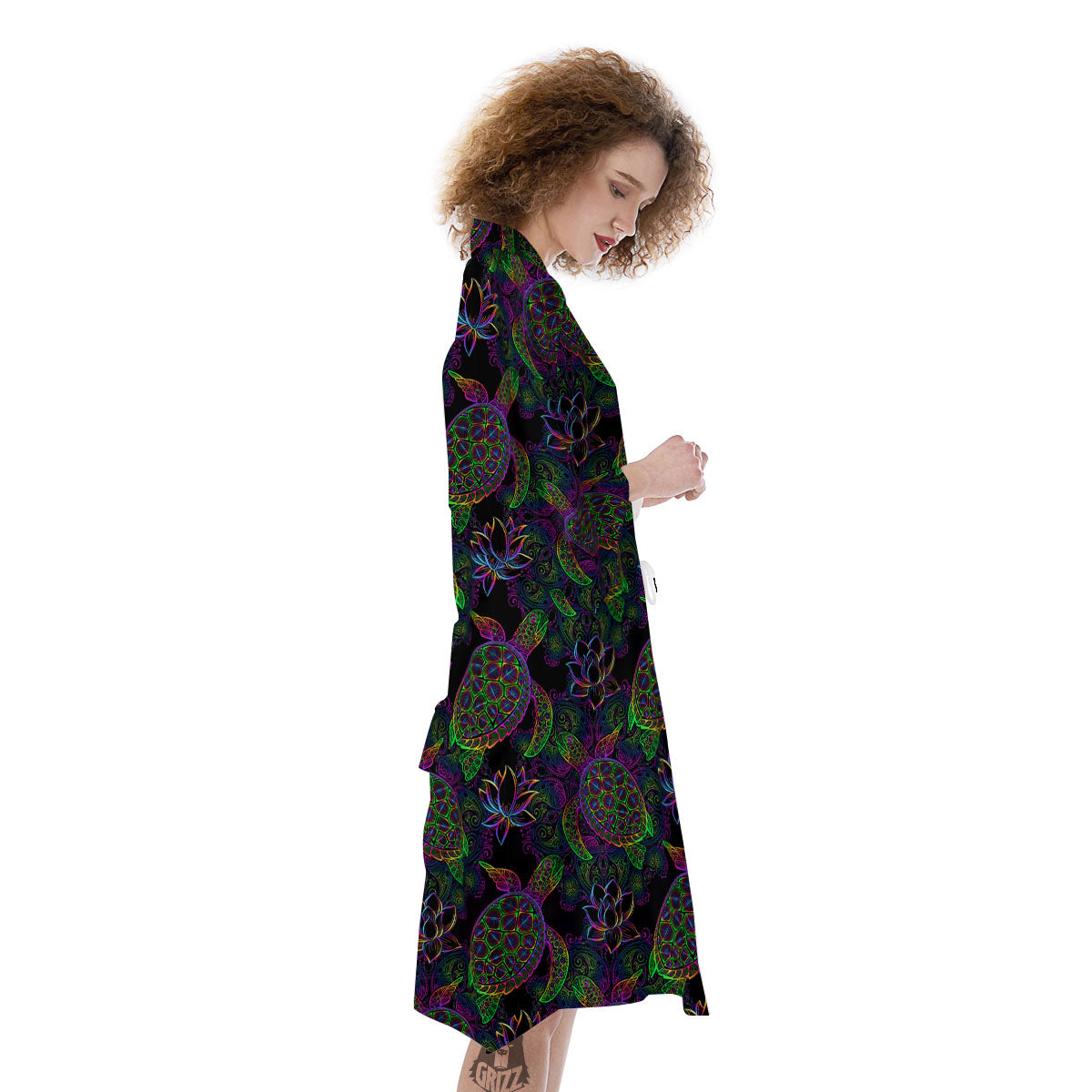 Turtle Sea Psychedelic Print Pattern Kimono-grizzshop