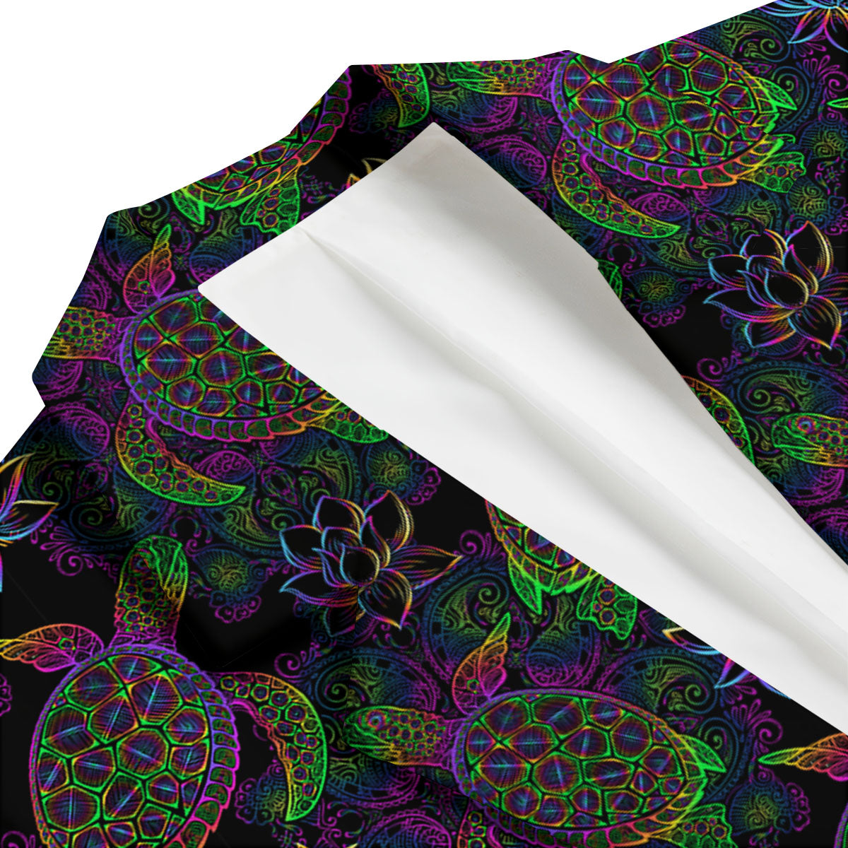 Turtle Sea Psychedelic Print Pattern Men's Blazer-grizzshop