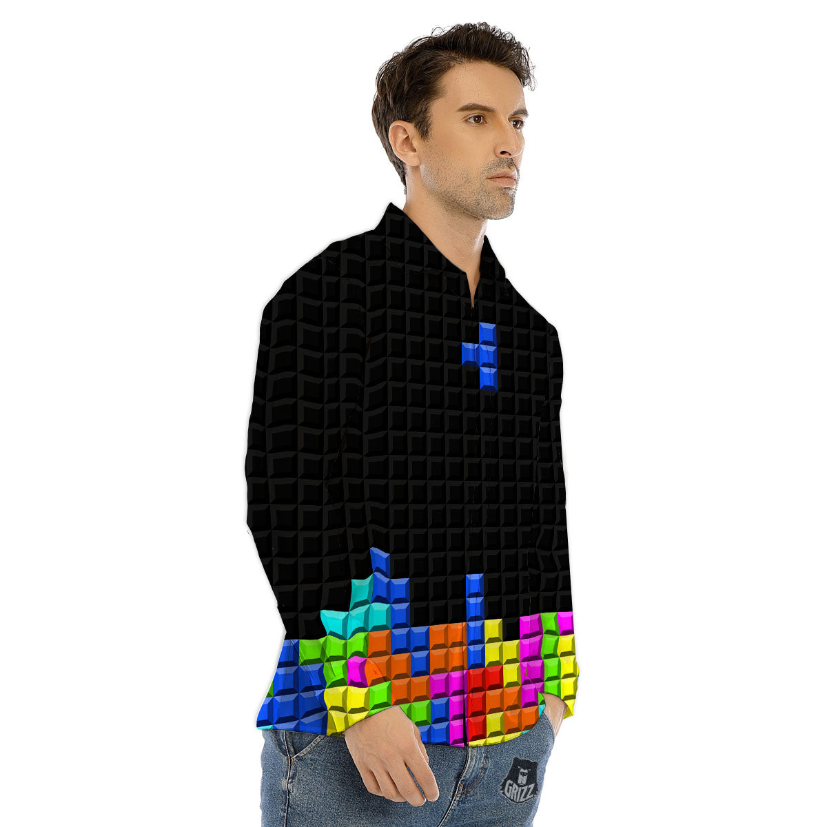 Turtle Sea Psychedelic Print Pattern Men's Dress Shirts-grizzshop