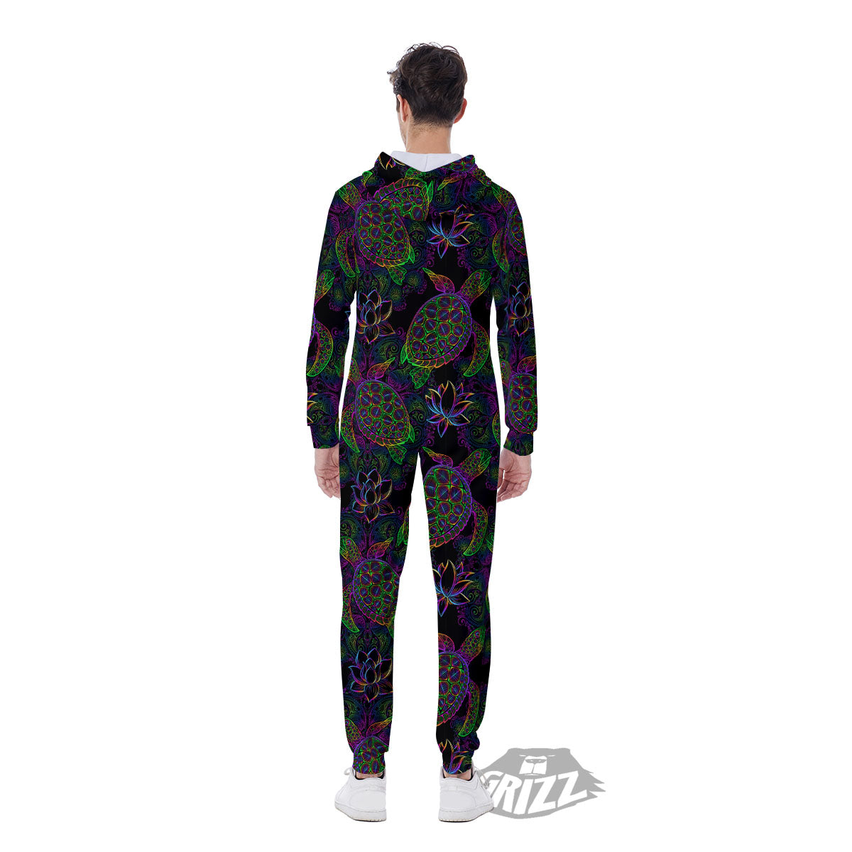 Turtle Sea Psychedelic Print Pattern Men's Jumpsuit-grizzshop