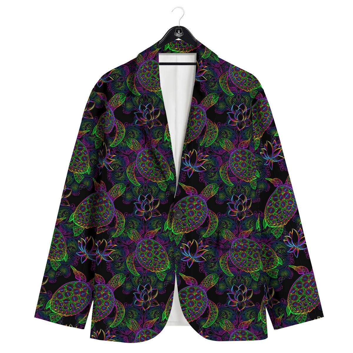 Turtle Sea Psychedelic Print Pattern Men's Sport Coat-grizzshop