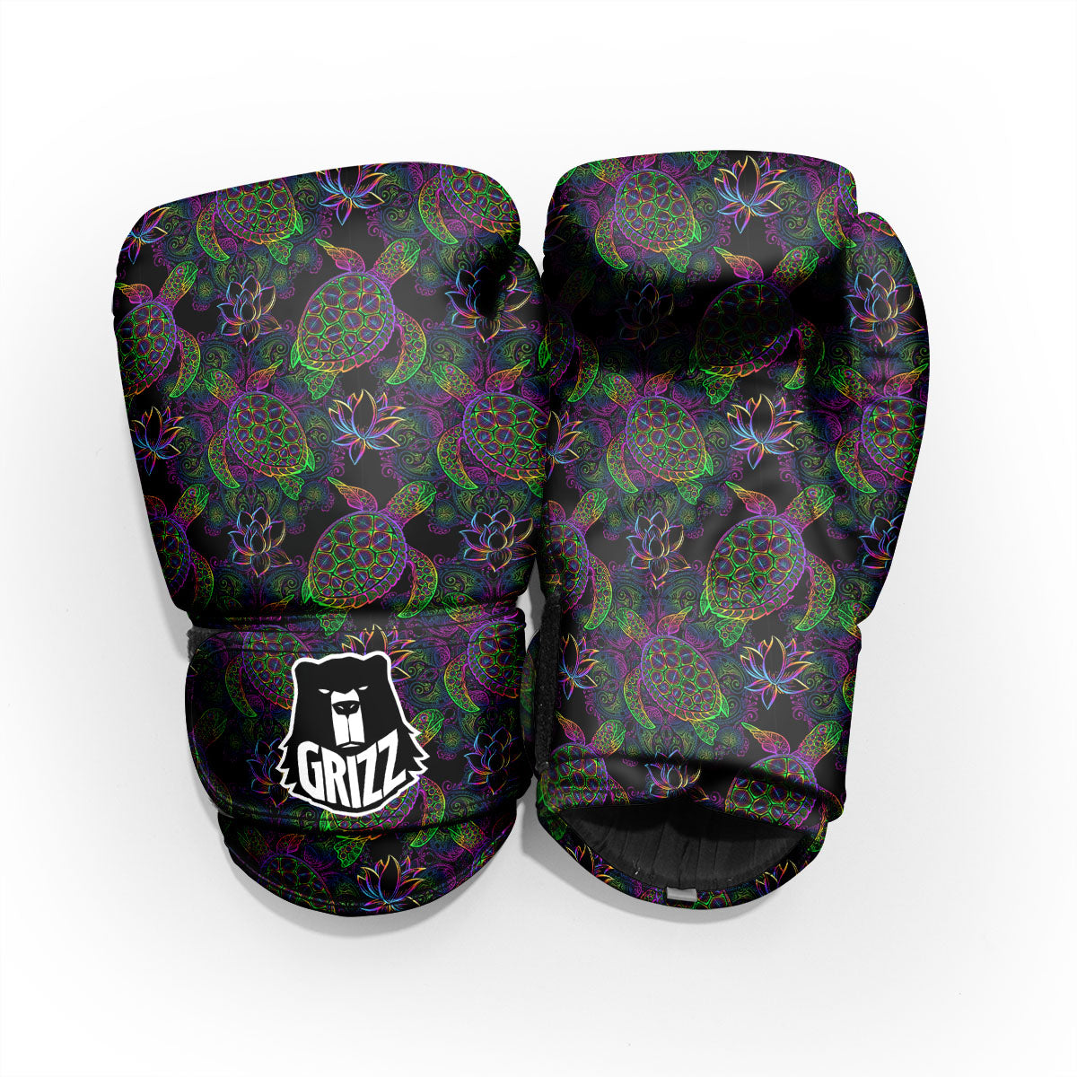Turtle Sea Psychedelic Print Pattern Sparring Gloves-grizzshop