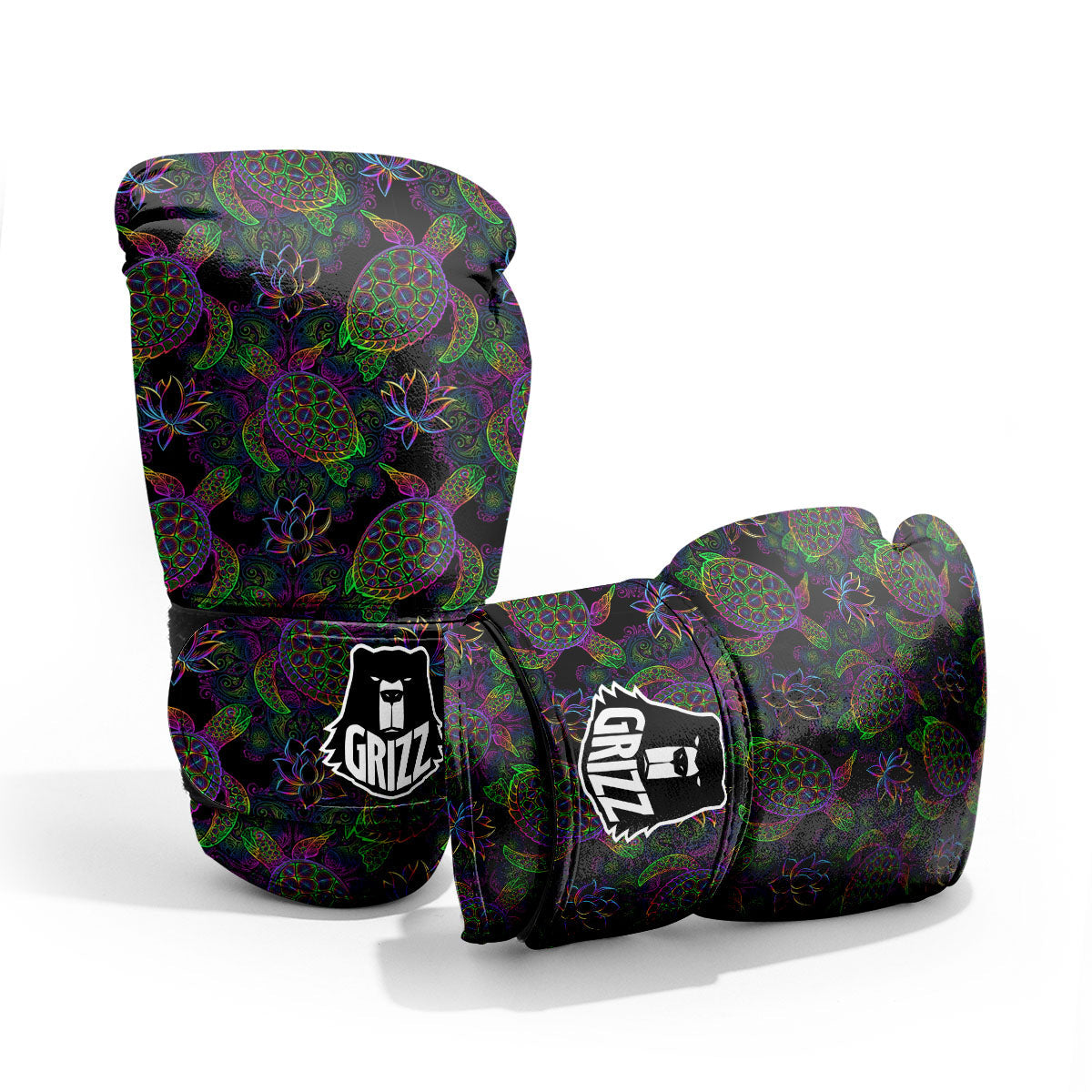 Turtle Sea Psychedelic Print Pattern Sparring Gloves-grizzshop