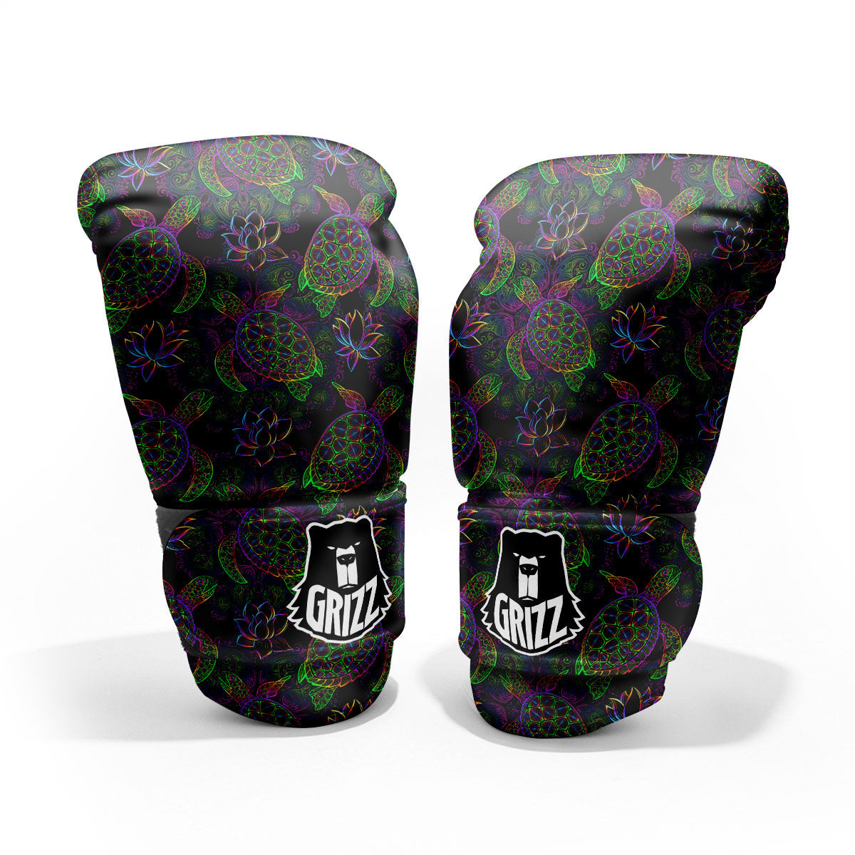 Turtle Sea Psychedelic Print Pattern Sparring Gloves-grizzshop