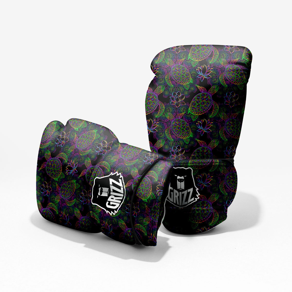 Turtle Sea Psychedelic Print Pattern Sparring Gloves-grizzshop