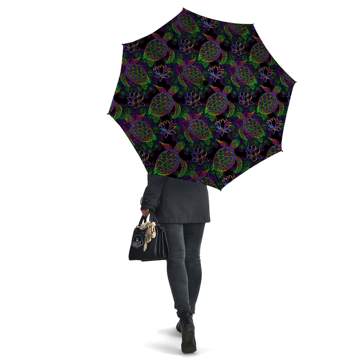 Turtle Sea Psychedelic Print Pattern Umbrella-grizzshop