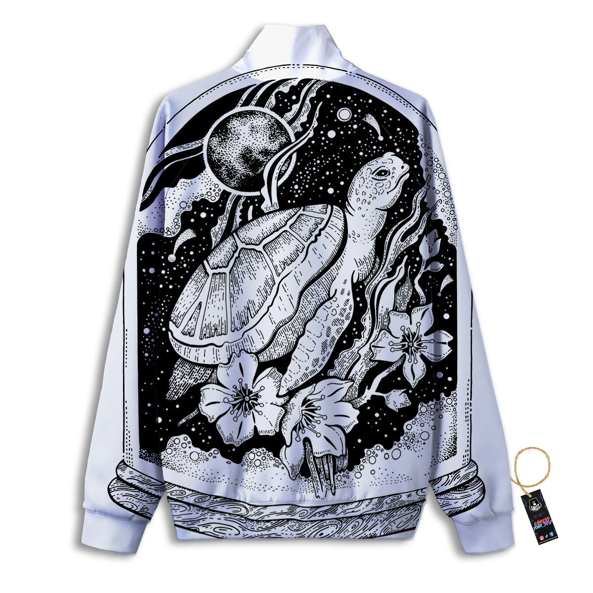Turtle Sea Zentangle Print Track Jacket-grizzshop
