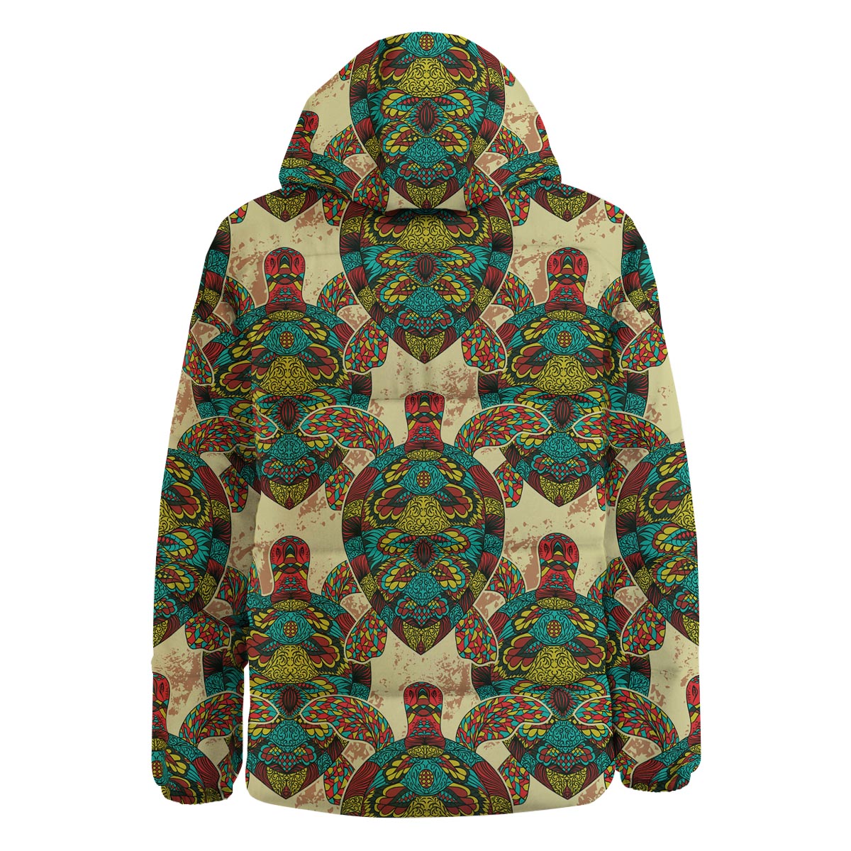 Turtle Tribal Sea Print Pattern Down Jacket-grizzshop