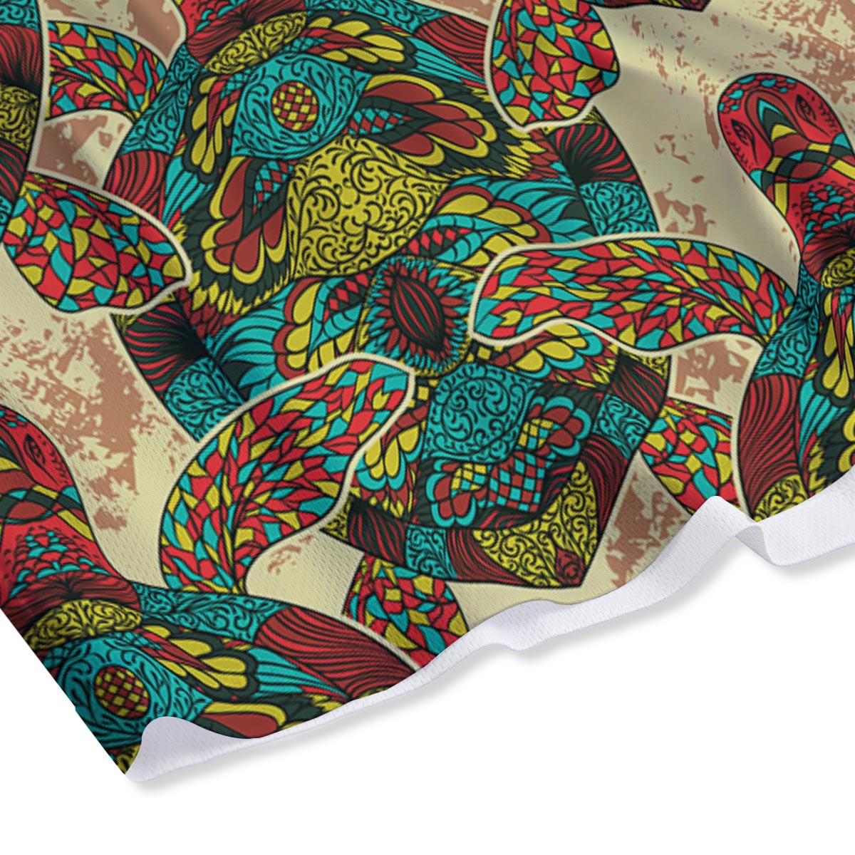 Turtle Tribal Sea Print Pattern Mesh Shorts