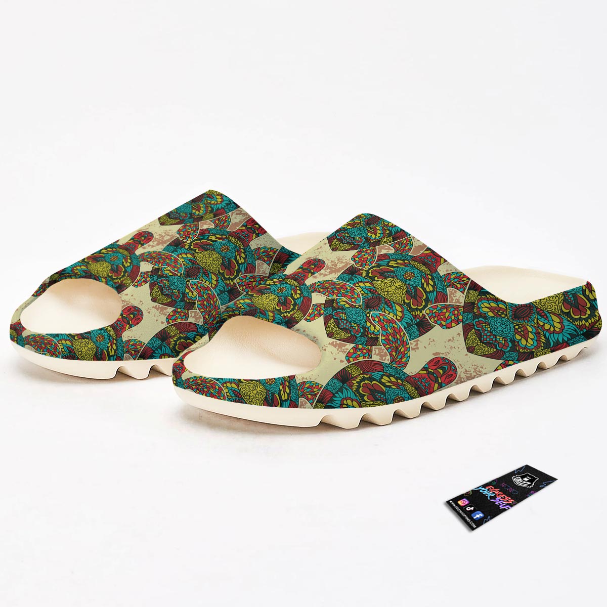Turtle Tribal Sea Print Pattern Sandals-grizzshop