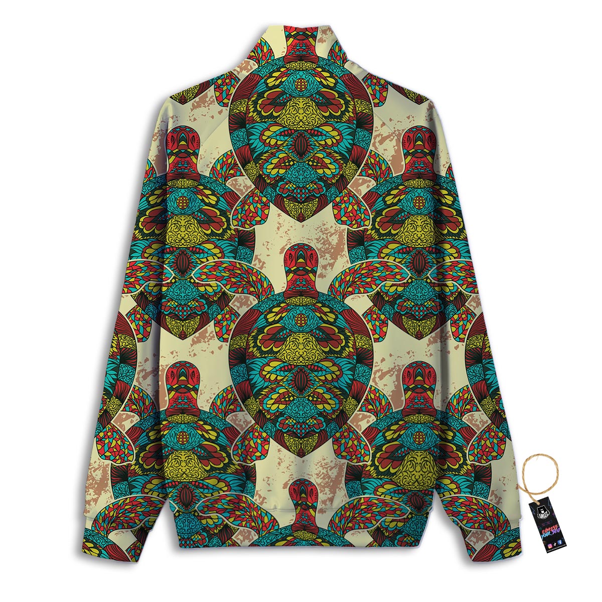 Turtle Tribal Sea Print Pattern Track Jacket-grizzshop