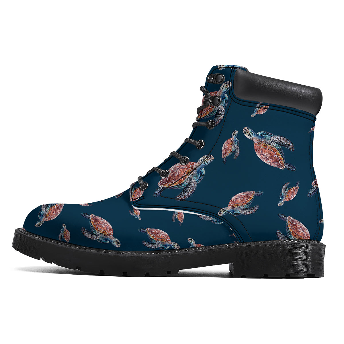 Turtle Watercolor Print Pattern Boots-grizzshop