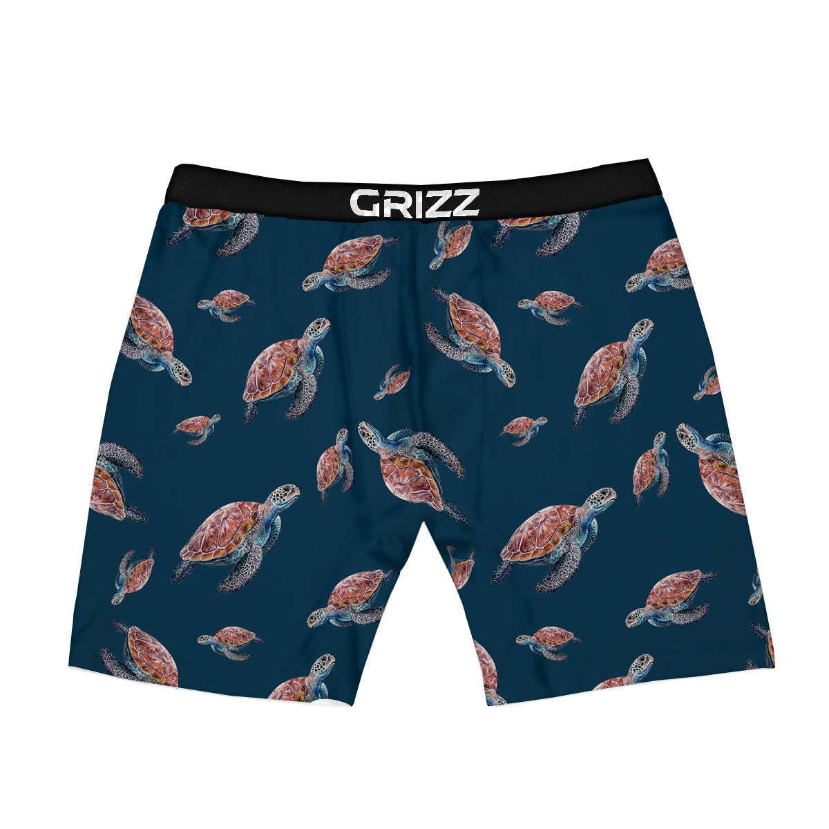 Turtle Watercolor Print Pattern Boxer Briefs-grizzshop