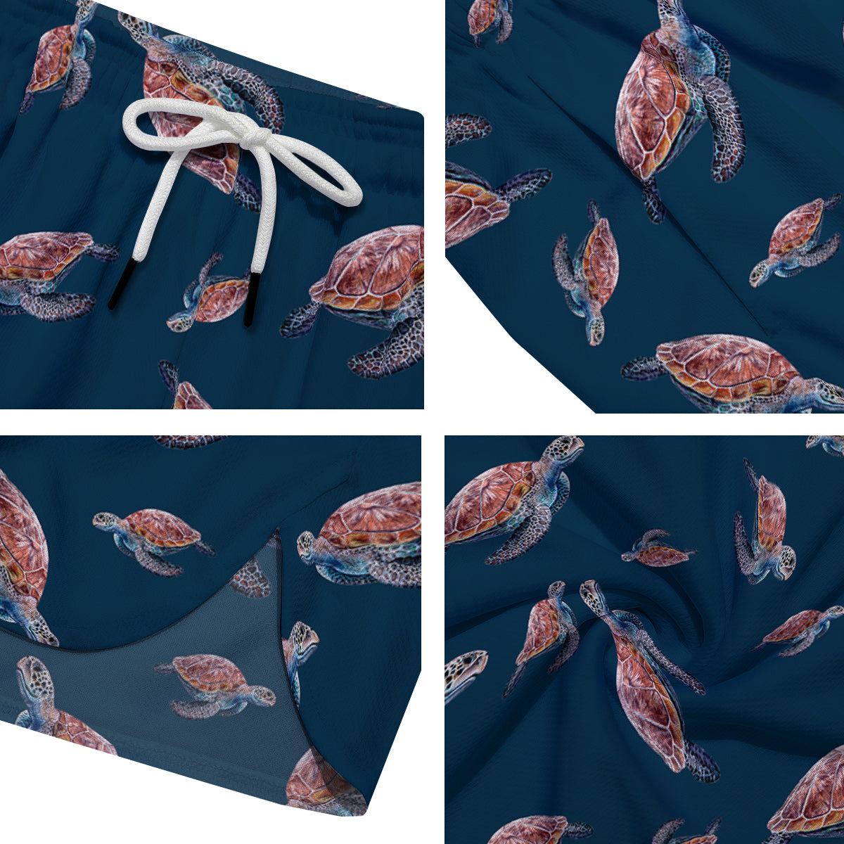 Turtle Watercolor Print Pattern Men's Running Shorts-grizzshop