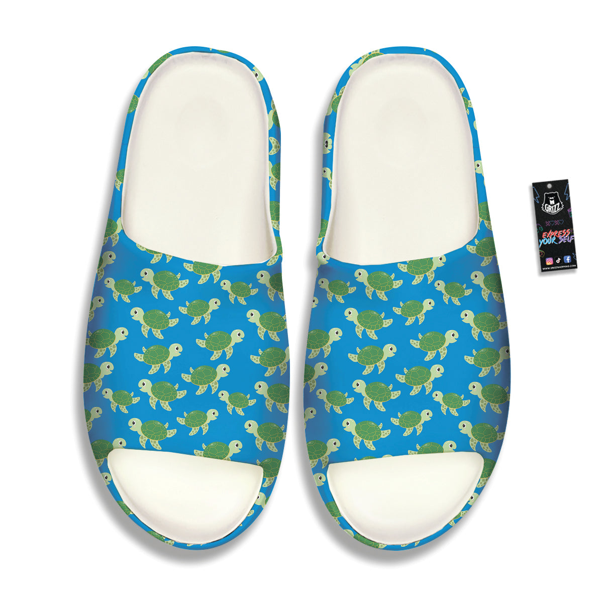 Turtle Cartoon Print Pattern Sandals-grizzshop
