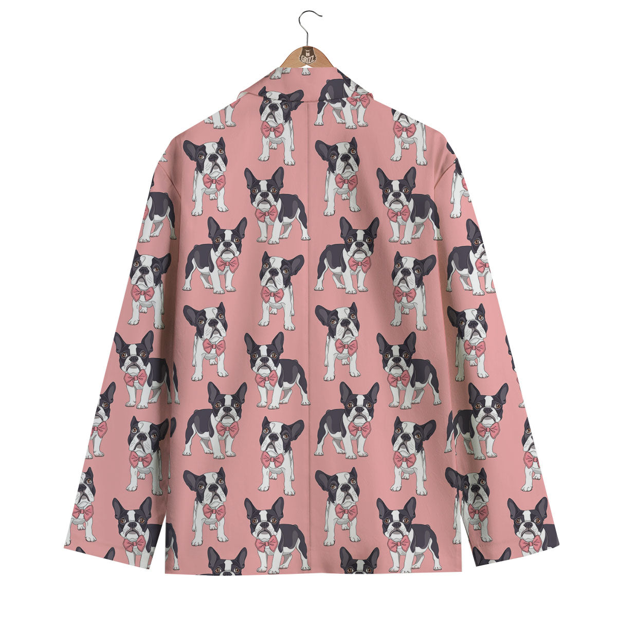 Tuxedo Bulldog Pattern Print Men's Blazer-grizzshop