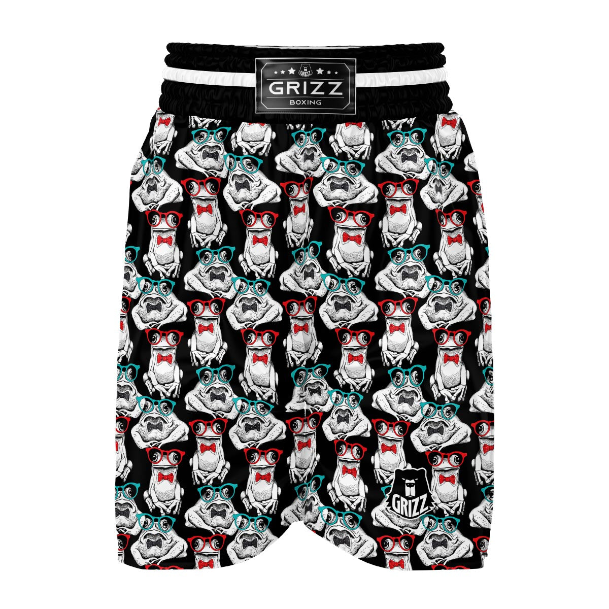 Tuxedo Frog Pattern Print Boxing Shorts-grizzshop