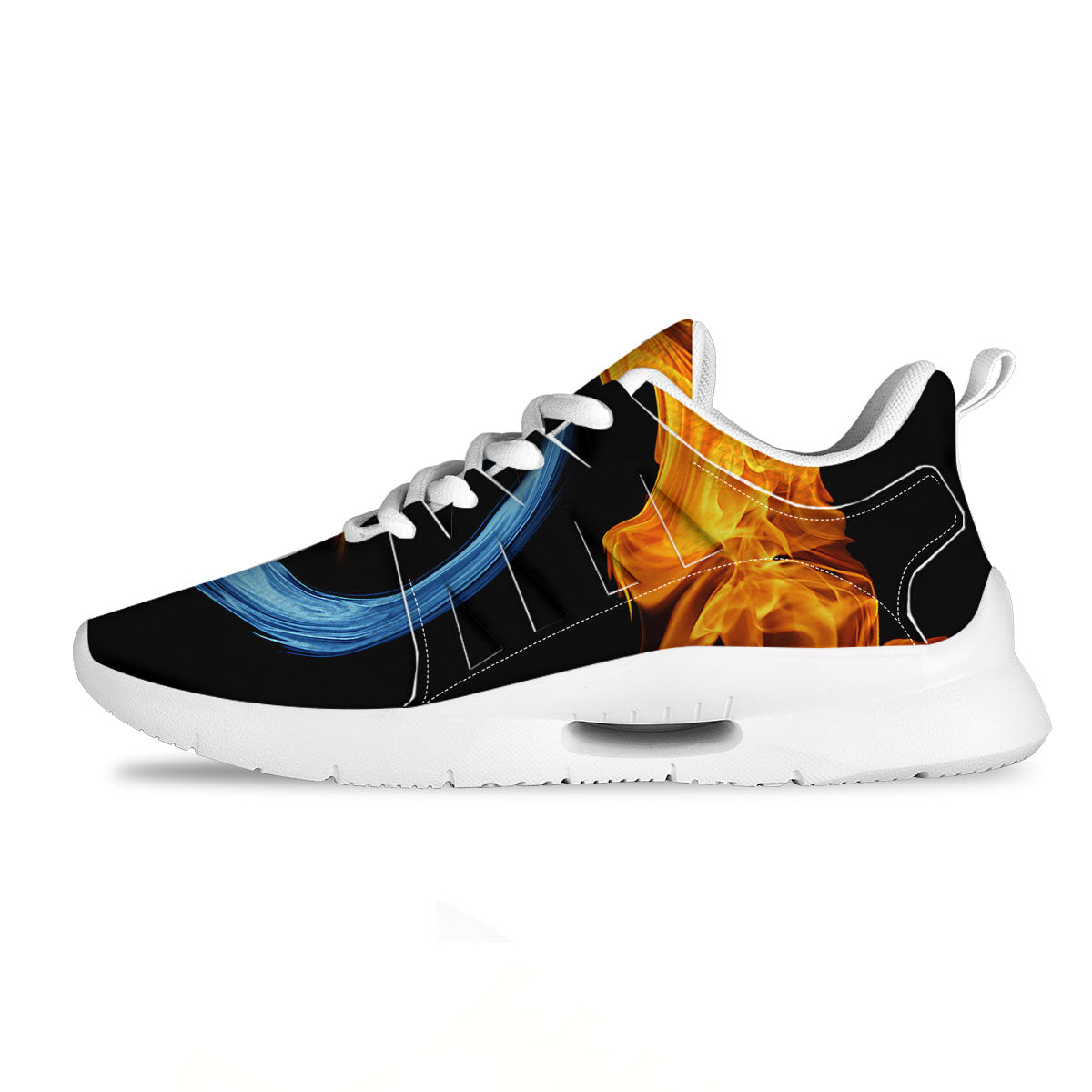 Twin Flame Blue And Red Print Tennis Shoes-grizzshop