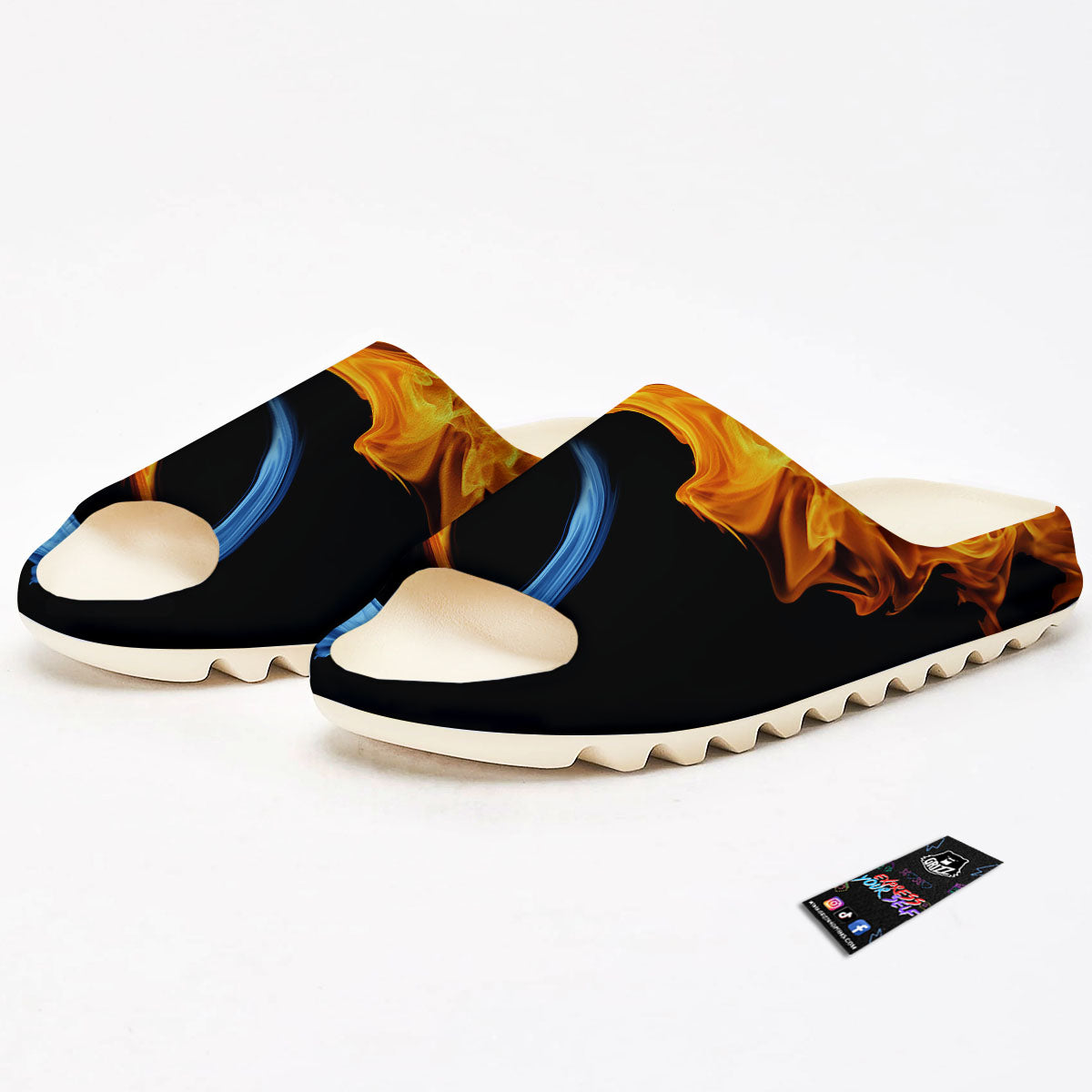 Twin Flame Blue And Red Print Sandals-grizzshop