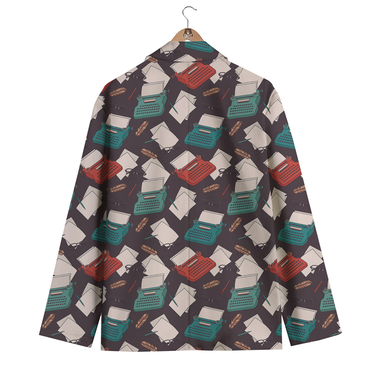 Typewriter Print Pattern Men's Blazer-grizzshop