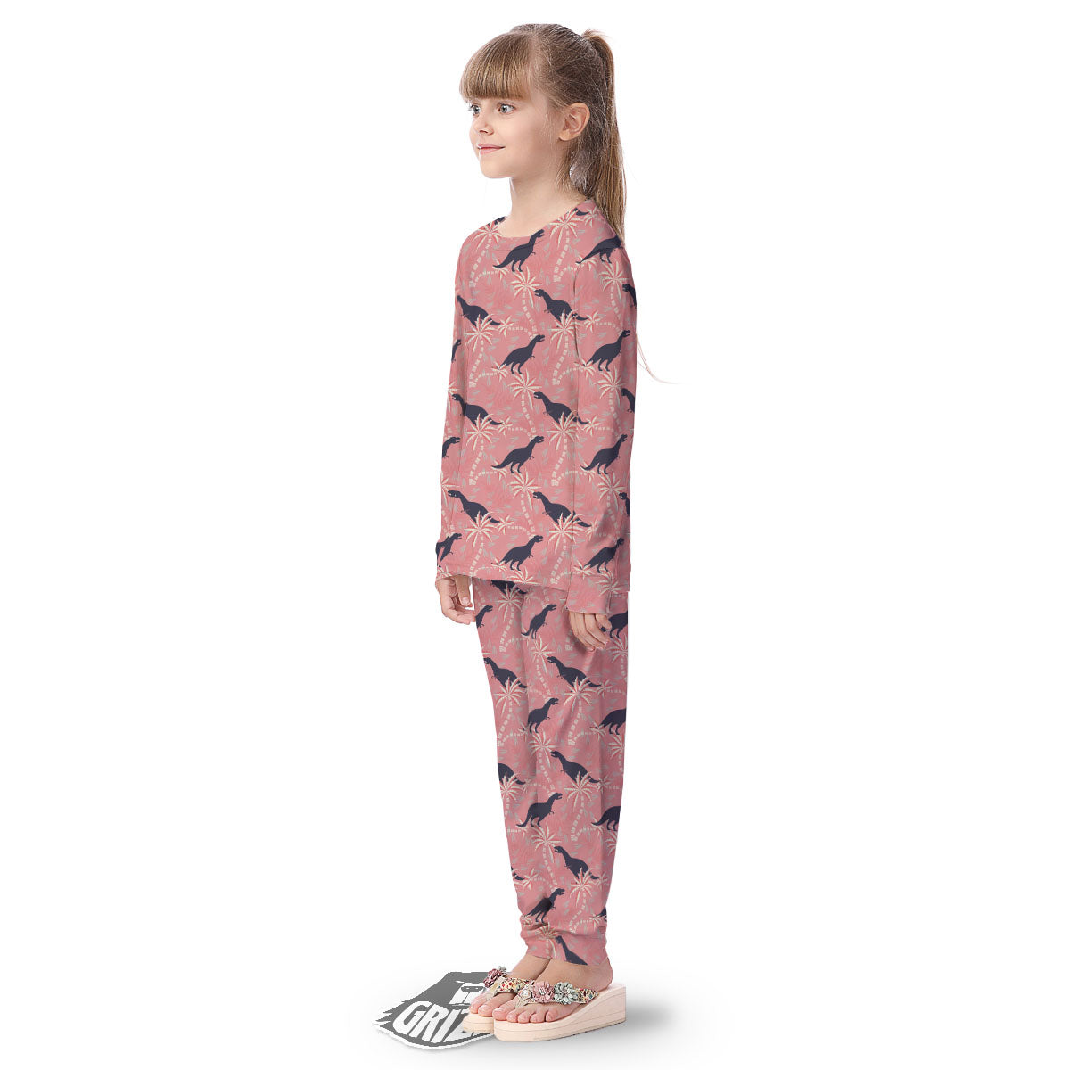 Tyrannosaurus Fossil Print Pattern Kid's Pajamas-grizzshop