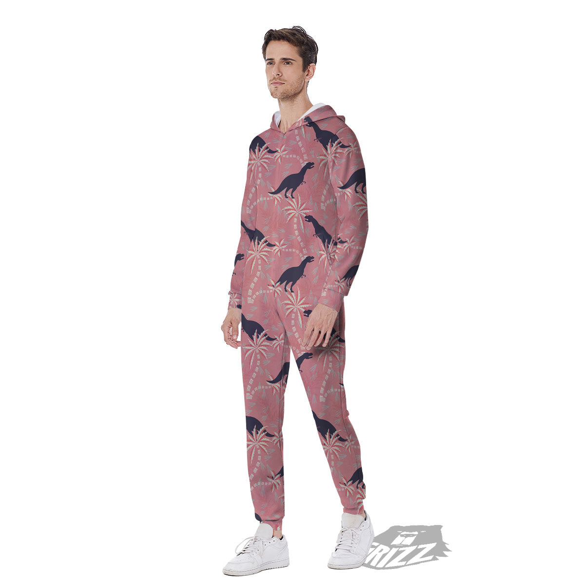 Tyrannosaurus Fossil Print Pattern Men's Jumpsuit-grizzshop