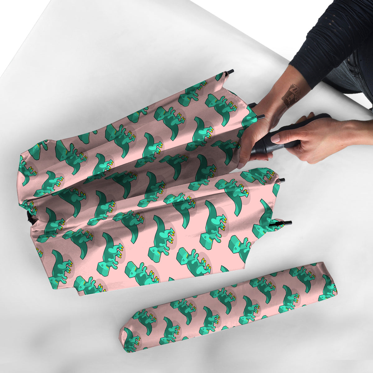 Tyrannosaurus Isometric Print Pattern Umbrella-grizzshop