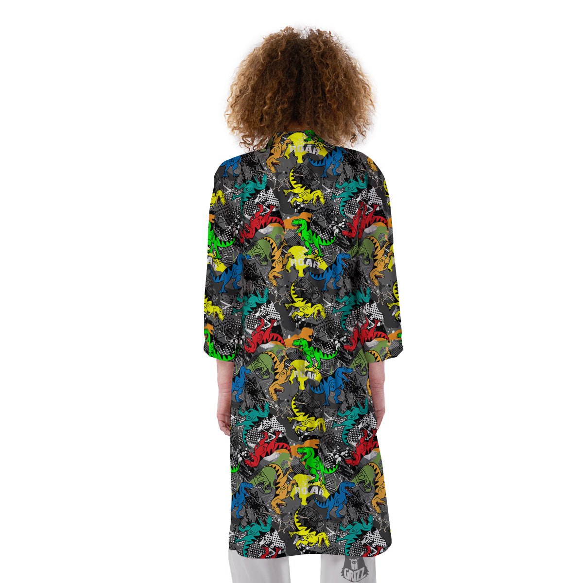 Tyrannosaurus Rex Colorful Print Kimono-grizzshop