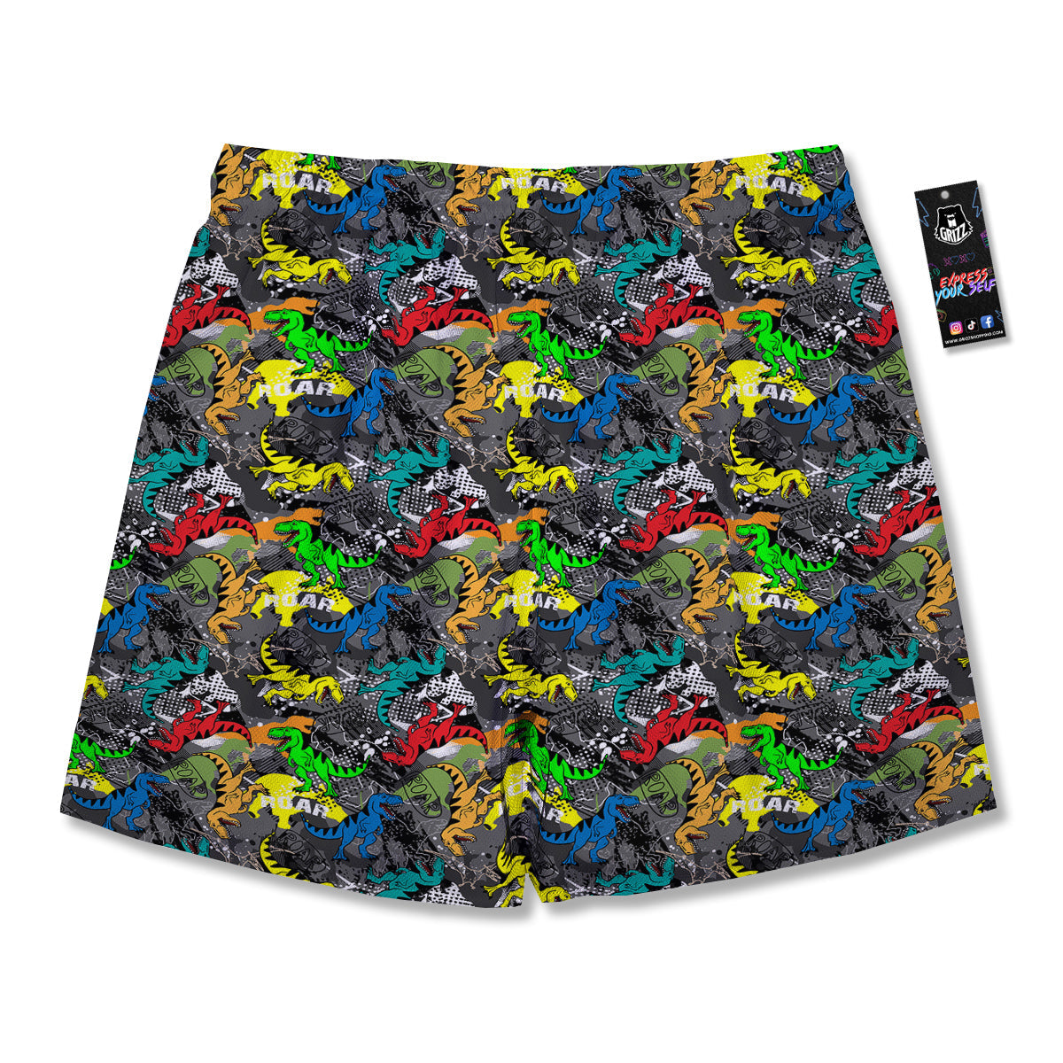 Tyrannosaurus Rex Colorful Print Men's Running Shorts-grizzshop