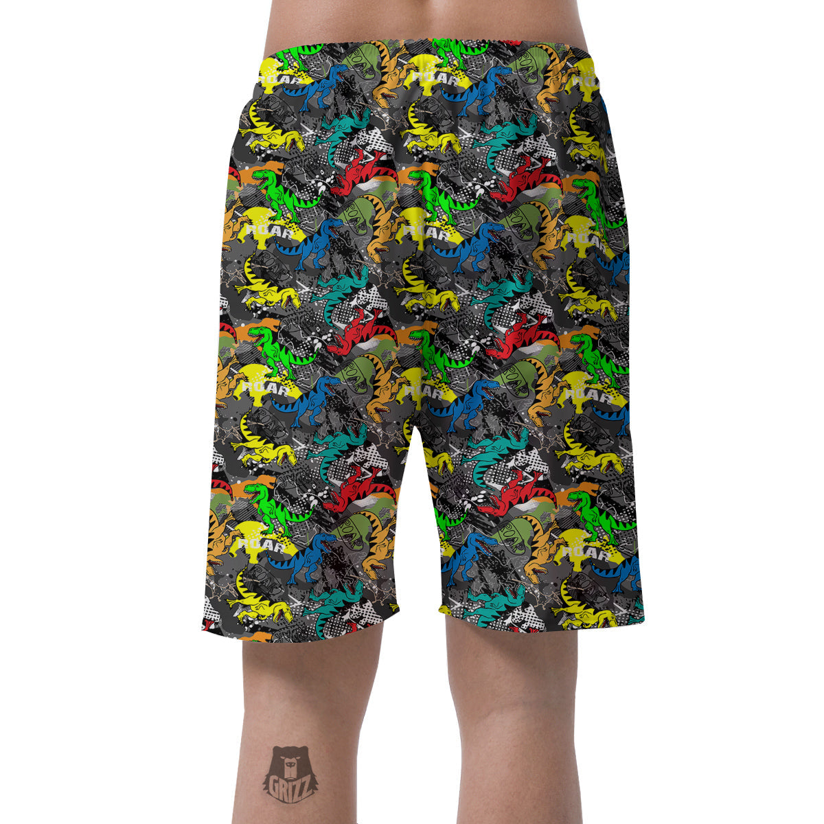 Tyrannosaurus Rex Colorful Print Men's Shorts-grizzshop