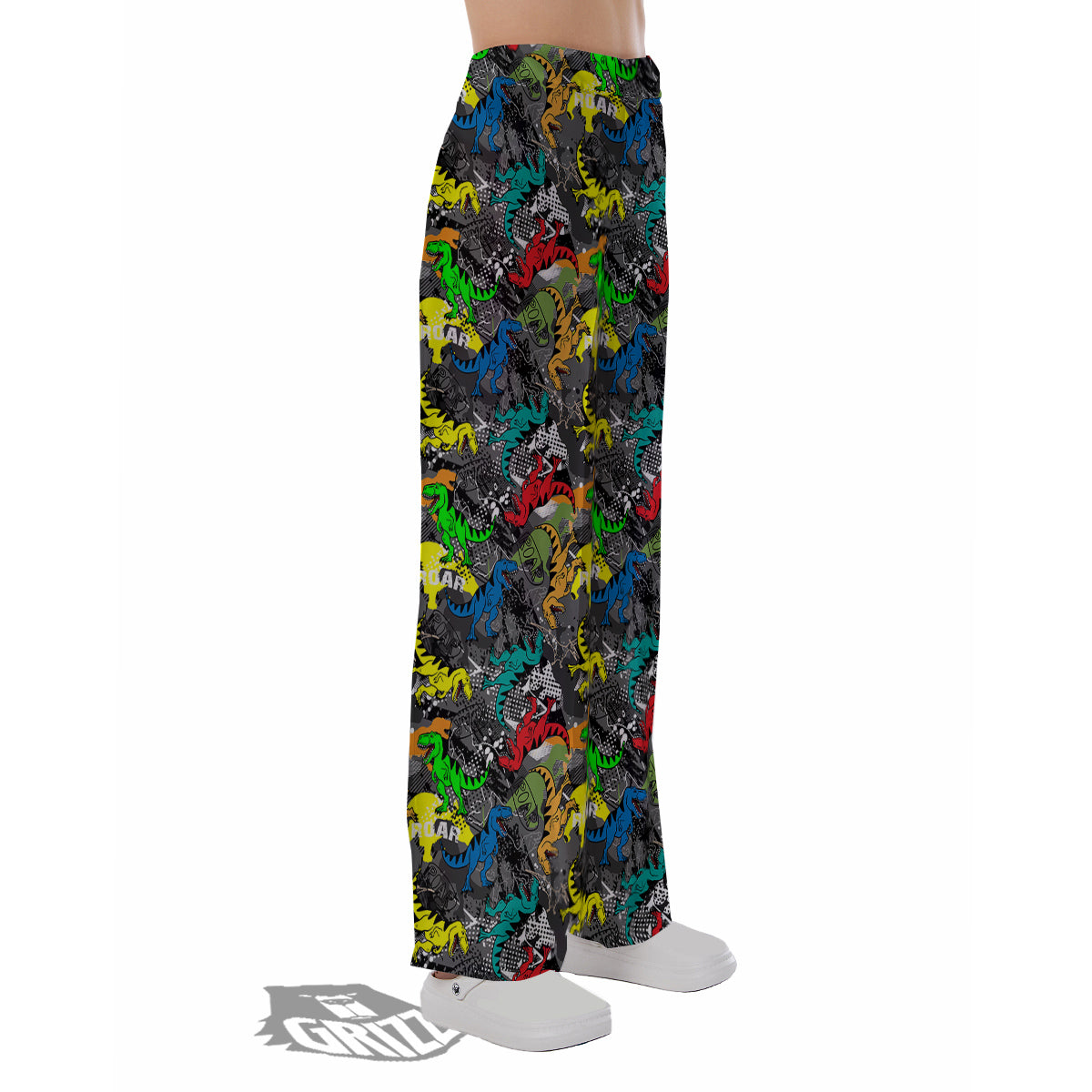Tyrannosaurus Rex Colorful Print Pajama Pants-grizzshop