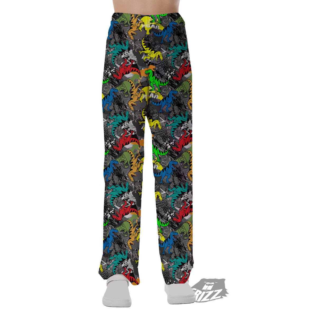 Tyrannosaurus Rex Colorful Print Pajama Pants-grizzshop