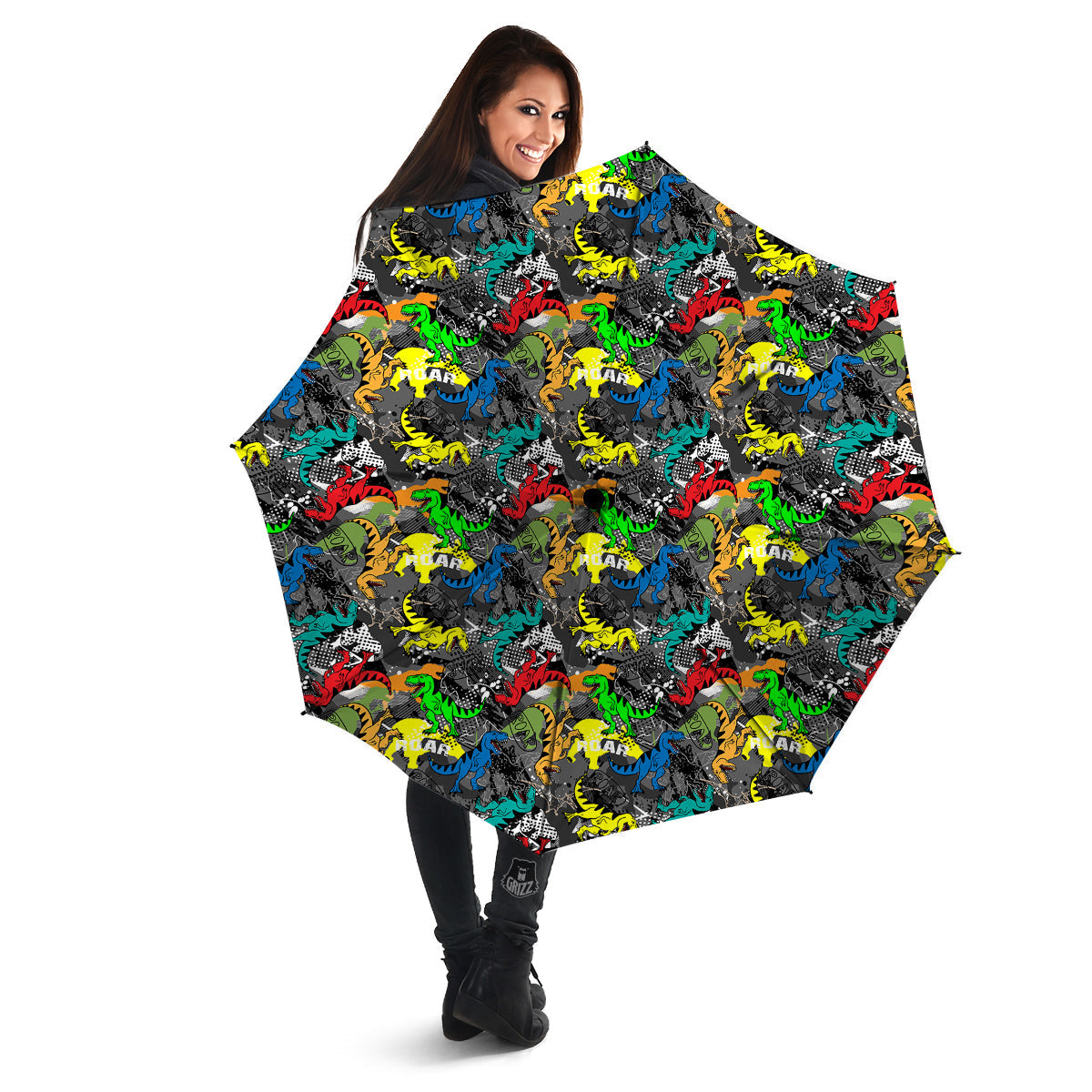 Tyrannosaurus Rex Colorful Print Umbrella-grizzshop