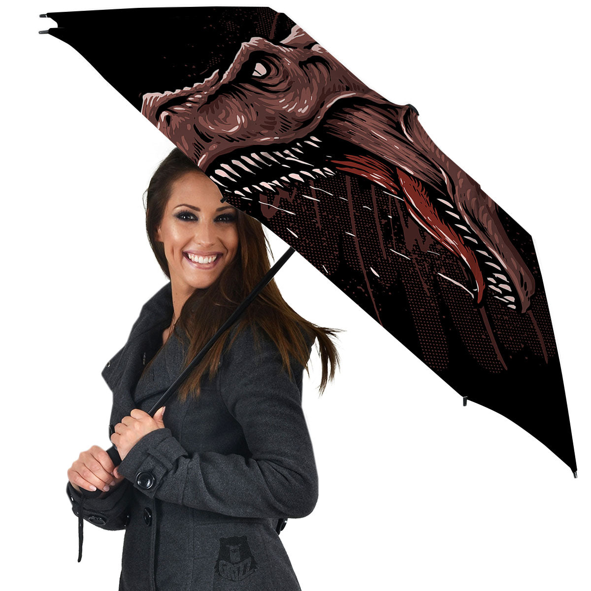 Tyrannosaurus Rex Head Print Umbrella-grizzshop