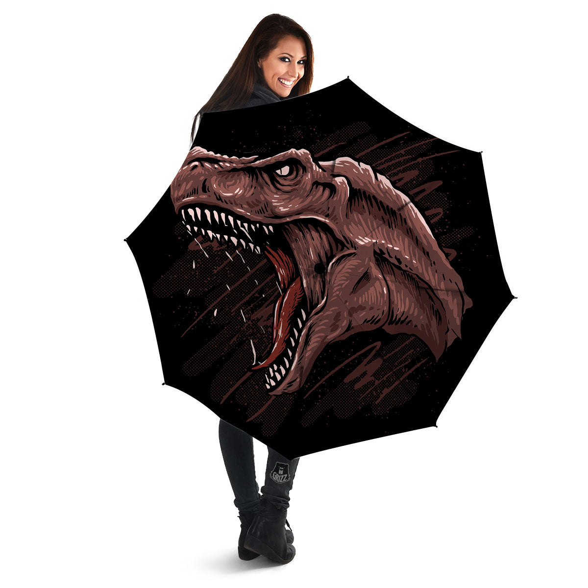 Tyrannosaurus Rex Head Print Umbrella-grizzshop